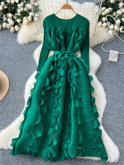 SINGREINY Luxury Ruffled Maxi Dress