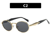 Retro Oval Metal Sunglasses