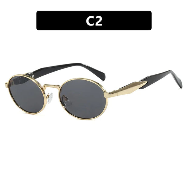 Retro Oval Metal Sunglasses