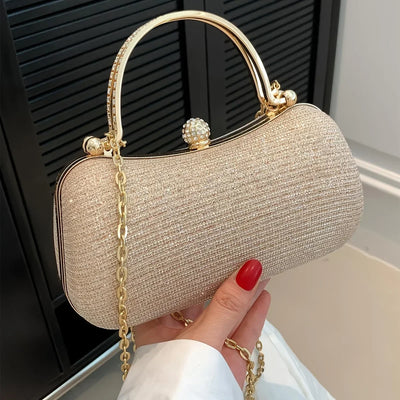 Luxury Glitter Mini Evening Bag – Women’s Rhinestone Chain Clutch for Party, Wedding & Prom