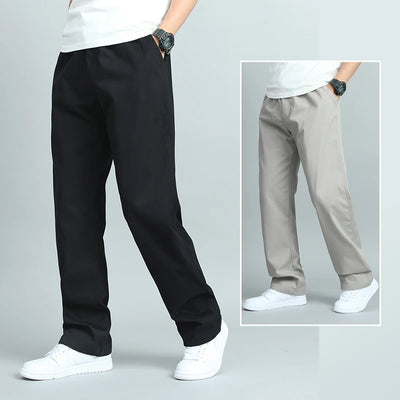 Big Size Men’s Cotton Trousers – Loose Fit Jogger Pants with Pockets