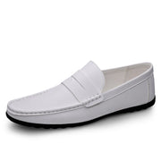Leather men's shoes 2024 summer new driving flat casual style men's shoes trendy fashion outdoor lazy loafers men's shoes