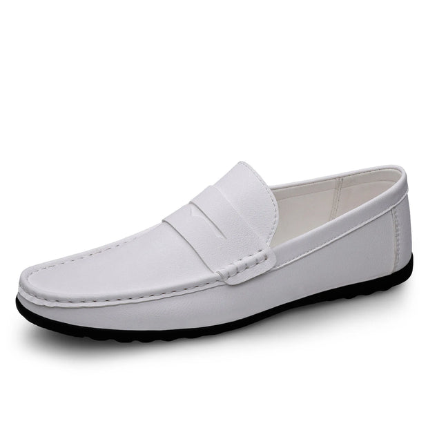Leather men's shoes 2024 summer new driving flat casual style men's shoes trendy fashion outdoor lazy loafers men's shoes