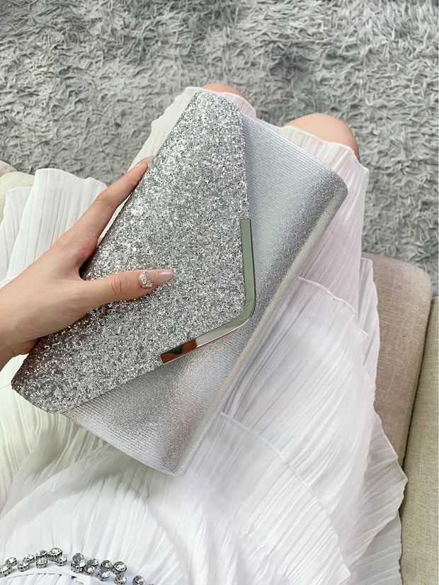 Glitter Bling,Shiny Elegant And Fashionable Envelope Clutch Bag, Party Wedding Handbag For Women Dinner Bag
