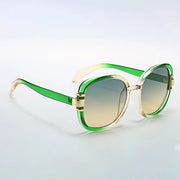 New In 2025 Sunglasses for Women Modern Fashion Purple Orange Gradient Decorative Glasses Transparent Plastic Frame Metal