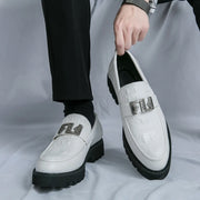 Men’s Business & Party Loafers – Slip-On Formal Shoes with Thick Sole and Metal Buckle