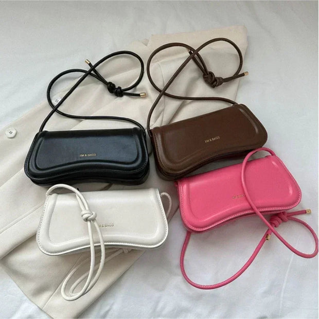 Ladies Shoulder Crossbody Bags  Women Underarm Bags Solid Color Small Top-handle Bags Purse Female Daily Handbags PU Leather