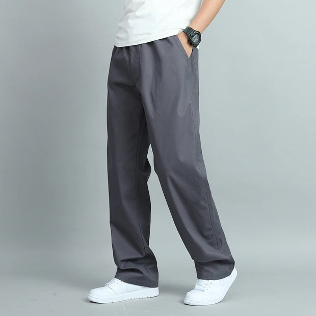 Big Size Men’s Cotton Trousers – Loose Fit Jogger Pants with Pockets