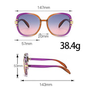 New In 2025 Sunglasses for Women Modern Fashion Purple Orange Gradient Decorative Glasses Transparent Plastic Frame Metal