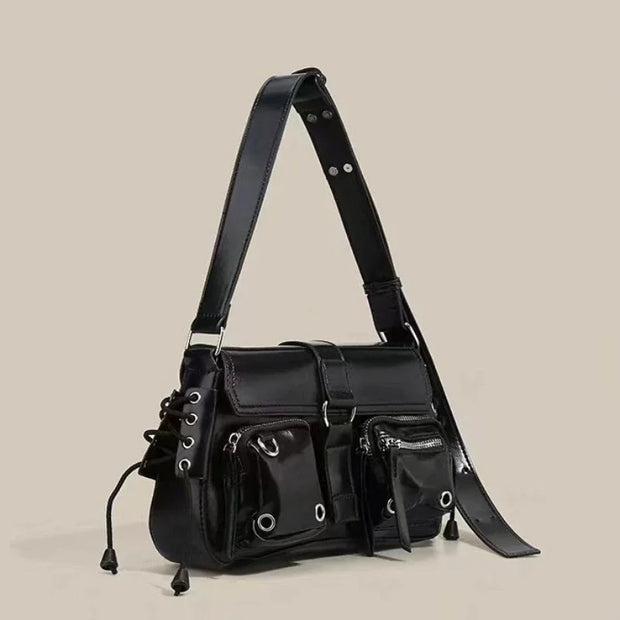 Y2K Gothic Shoulder Bag – Korean Harajuku Vintage PU Handbag for Women