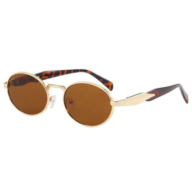 Retro Oval Metal Sunglasses