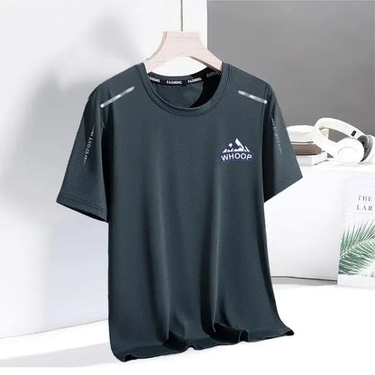 Summer Men's Ice Silk Short Sleeve T-Shirt