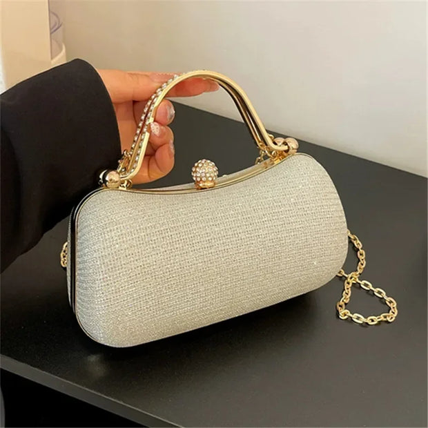 Luxury Glitter Mini Evening Bag – Women’s Rhinestone Chain Clutch for Party, Wedding & Prom