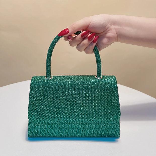 Sequins Glitter Evening Bags Bucket Design Handle Handbags Golden Color Cover Open Style Shoulder Clutch Bags