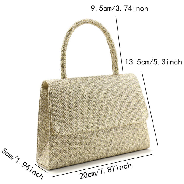 Sequins Glitter Evening Bags Bucket Design Handle Handbags Golden Color Cover Open Style Shoulder Clutch Bags