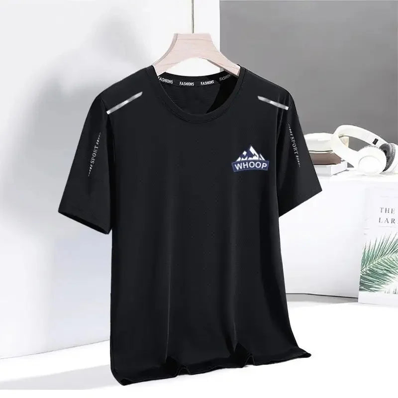 Summer Men's Ice Silk Short Sleeve T-Shirt