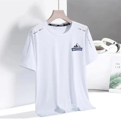 Summer Men's Ice Silk Short Sleeve T-Shirt