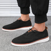 Men’s Breathable Knitted Walking Shoes – Lightweight Lace-Up Summer Sneakers for Daily Comfort