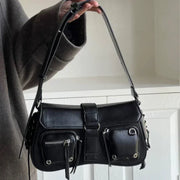 Y2K Gothic Shoulder Bag – Korean Harajuku Vintage PU Handbag for Women