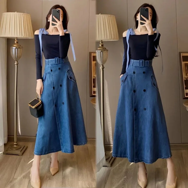 Temperament Casual Denim Dress for Women | Slim Hooded Vintage Cowboy Spring-Summer