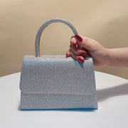 Sequins Glitter Evening Bags Bucket Design Handle Handbags Golden Color Cover Open Style Shoulder Clutch Bags