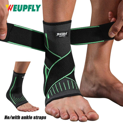 1PCS Ankle Brace Compression Sleeve with Adjustable Straps