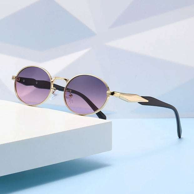 Retro Oval Metal Sunglasses