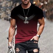 gradient eagle 3D printed T-shirt