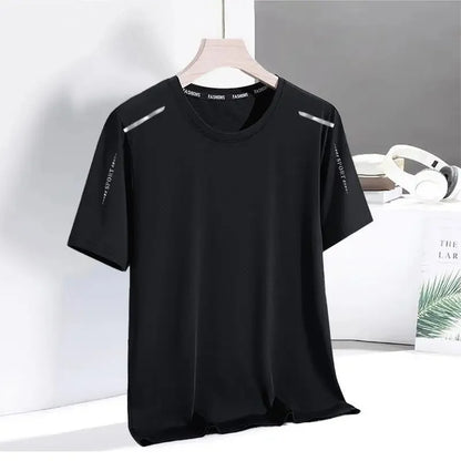 Summer Men's Ice Silk Short Sleeve T-Shirt