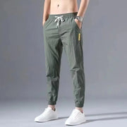 Summer New Fashion Trendloose Large Size Thin Ice Silk Breathable Korean Sports Casual Nine Point Pants 90s Vintage Clothes