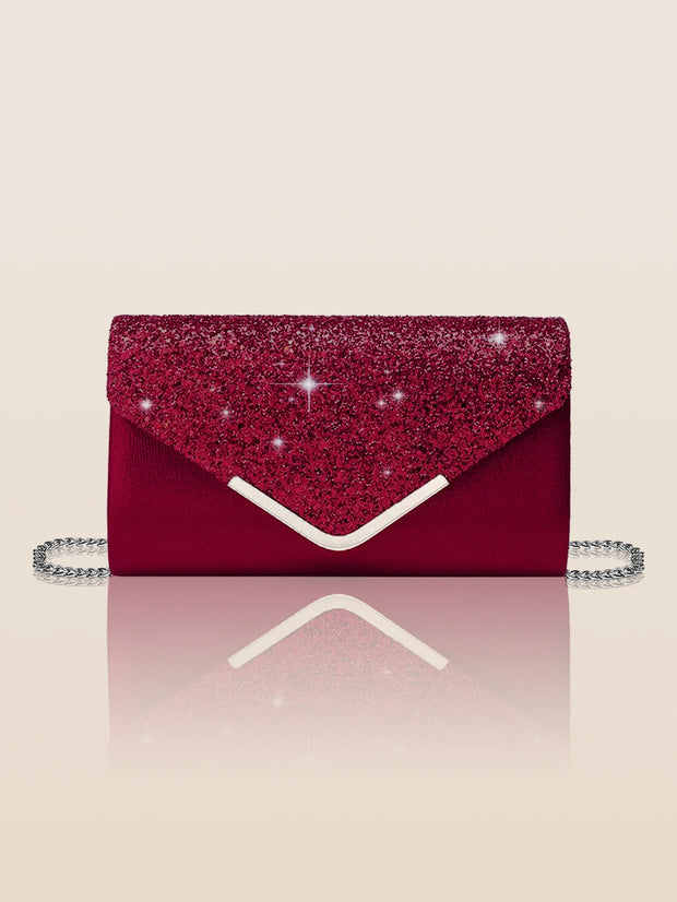 Glitter Bling,Shiny Elegant And Fashionable Envelope Clutch Bag, Party Wedding Handbag For Women Dinner Bag