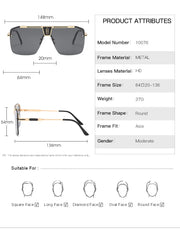 Oversized Rimless Sunglasses