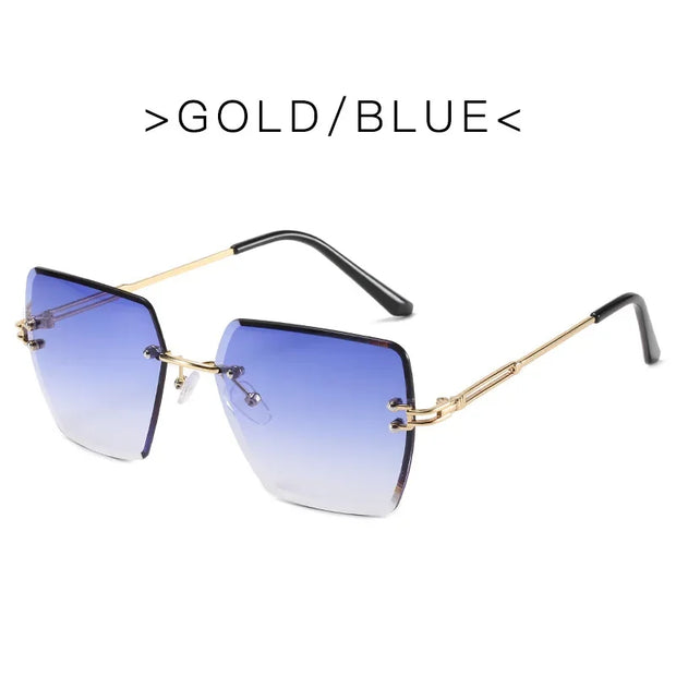 Fashion Oversized Rimless Sunglasses