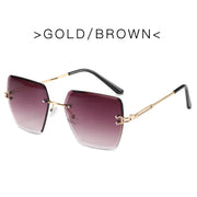 Fashion Oversized Rimless Sunglasses