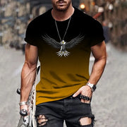 gradient eagle 3D printed T-shirt