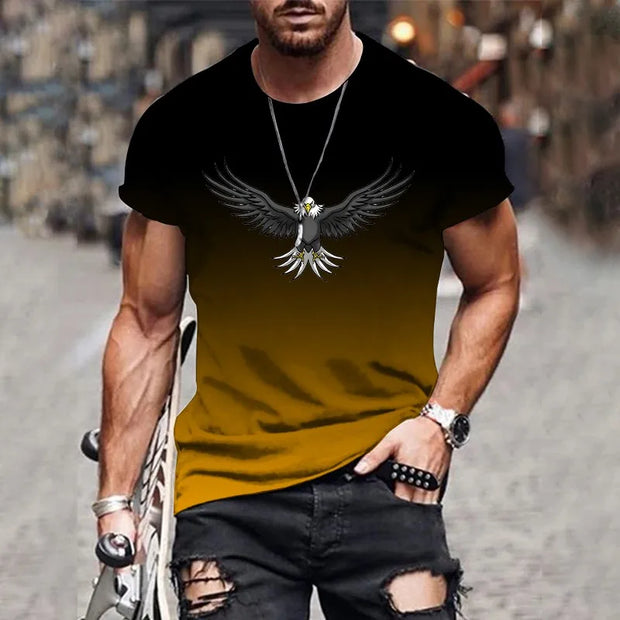 gradient eagle 3D printed T-shirt