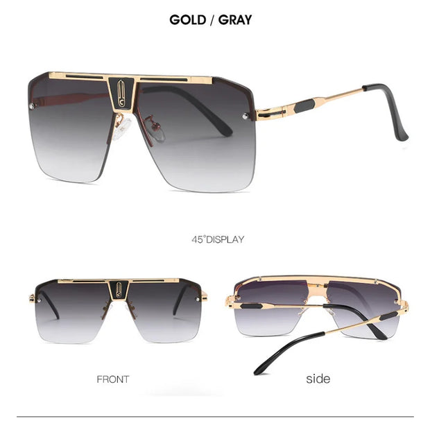 Oversized Rimless Sunglasses