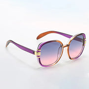New In 2025 Sunglasses for Women Modern Fashion Purple Orange Gradient Decorative Glasses Transparent Plastic Frame Metal