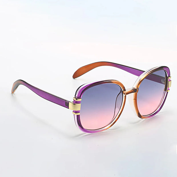 New In 2025 Sunglasses for Women Modern Fashion Purple Orange Gradient Decorative Glasses Transparent Plastic Frame Metal