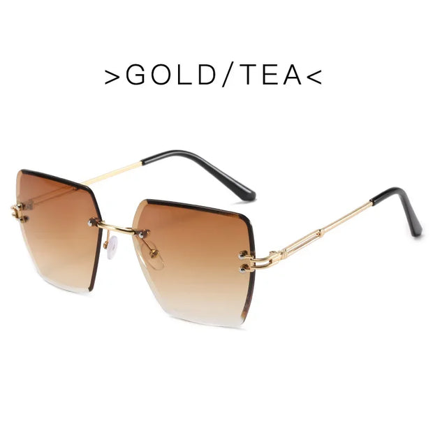 Fashion Oversized Rimless Sunglasses