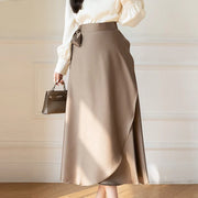 One Piece Asymmetric Women Summer Satin Skirt