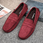 Men’s Faux Suede Slip-On Loafers – Breathable Driving & Walking Shoes