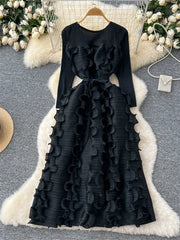 SINGREINY Luxury Ruffled Maxi Dress