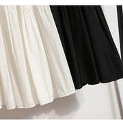 White Summer Women Long Skirts High Waist Elastic Korean Chic Long Cake A-line Sweet Skirt New In Clothes Casual Fashion Trend