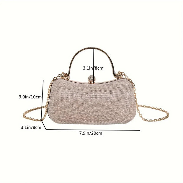 Luxury Glitter Mini Evening Bag – Women’s Rhinestone Chain Clutch for Party, Wedding & Prom