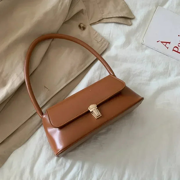 Women's Luxury Crossbody Shoulder Bag – Solid Color, Saddle Shape, PU Leather Purse