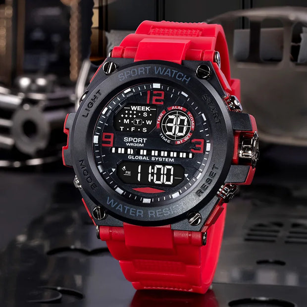Men’s Rugged Digital Sports Watch – Waterproof Outdoor Chronograph with Alarm & Calendar