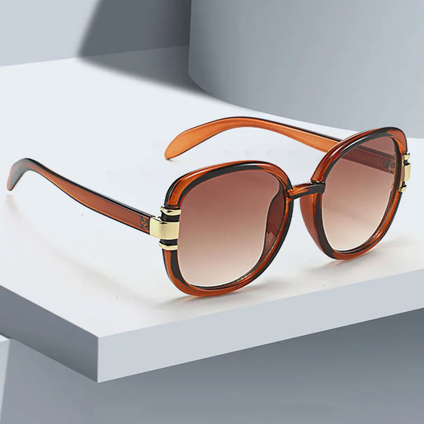 New In 2025 Sunglasses for Women Modern Fashion Purple Orange Gradient Decorative Glasses Transparent Plastic Frame Metal