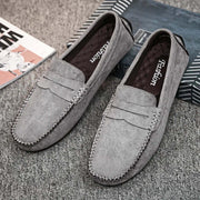 Men’s Faux Suede Slip-On Loafers – Breathable Driving & Walking Shoes