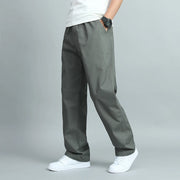 Big Size Men’s Cotton Trousers – Loose Fit Jogger Pants with Pockets